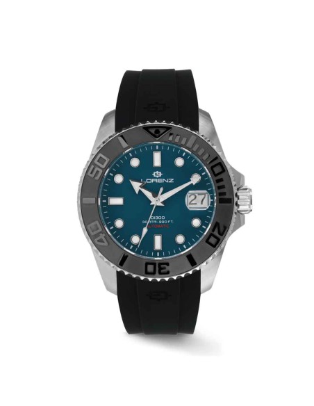 Lorenz DI300 Automatico Petrolio Cinturino Gomma 300 Metri (030258EE)