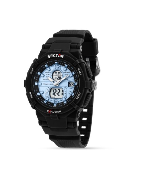 Orologio Sector Ex-09 Uomo Nero Azzurro Digitale Analogico (R3251296005)
