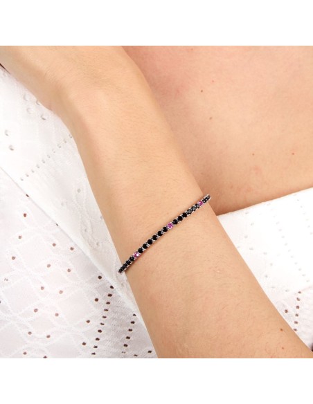 Bracciale Morellato Tesori Argento 925 Nero Rosa (SAIW259)