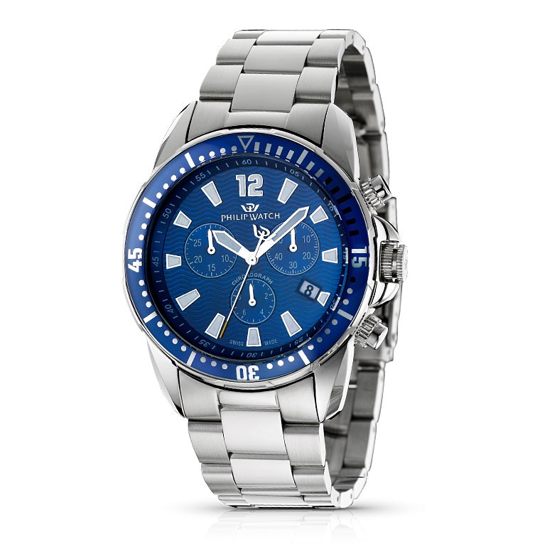 Orologi uomo: orologio uomo Philip Watch Prestige Cruiser uomo acciaio blu  in offerta