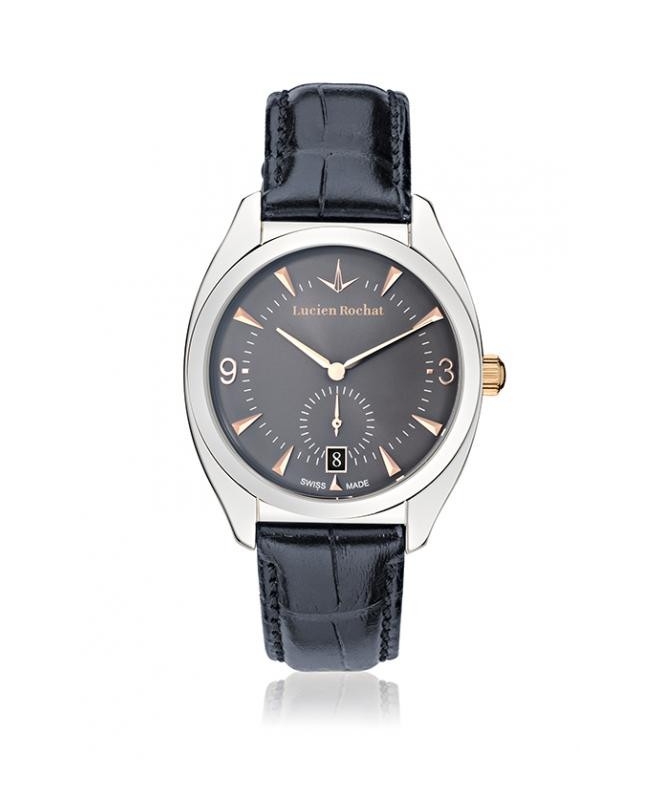 Lucien Rochat Lunel 36mm 3h cool gray dial blue strap - galleria 1