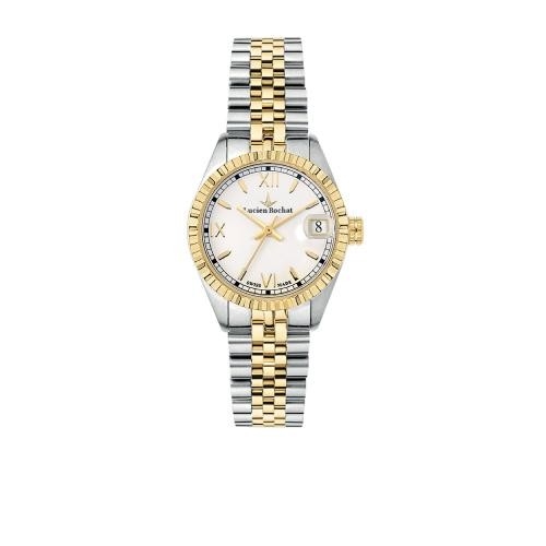 Lucien Rochat Reims lady 31mm 3h white dial yg+ss b