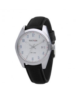 Sector 245 41mm 3h white dial black strap