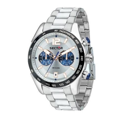 Sector 330 45mm chr silver dial br ss