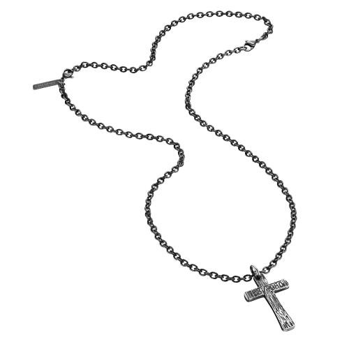 Police Cryptic pend. antique cross ip blk chain