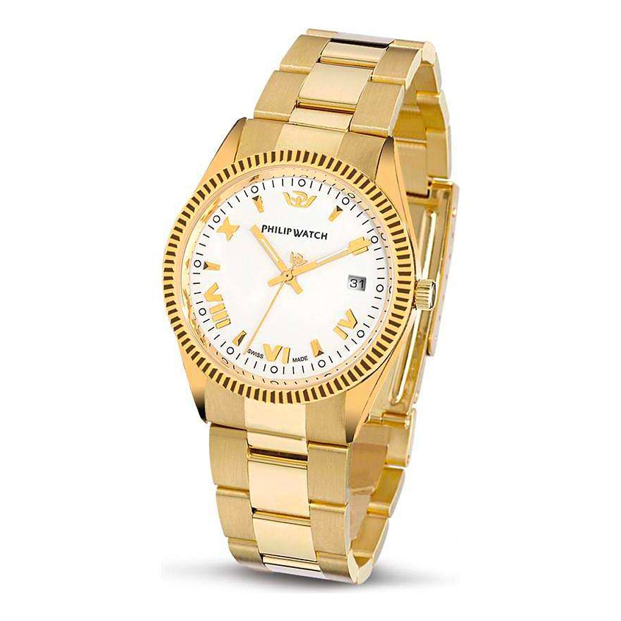 Orologi uomo: orologio uomo Philip Watch Caribe 3h gold white dial/bracc  R8053121045 in offerta