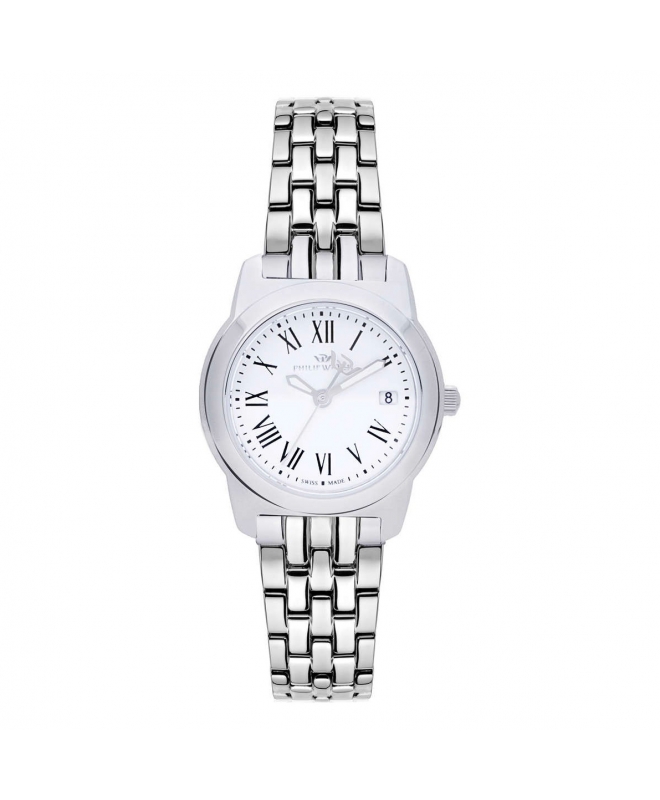 Philip Watch Timeless lady 28mm 3h white dial ss br donna - galleria 1