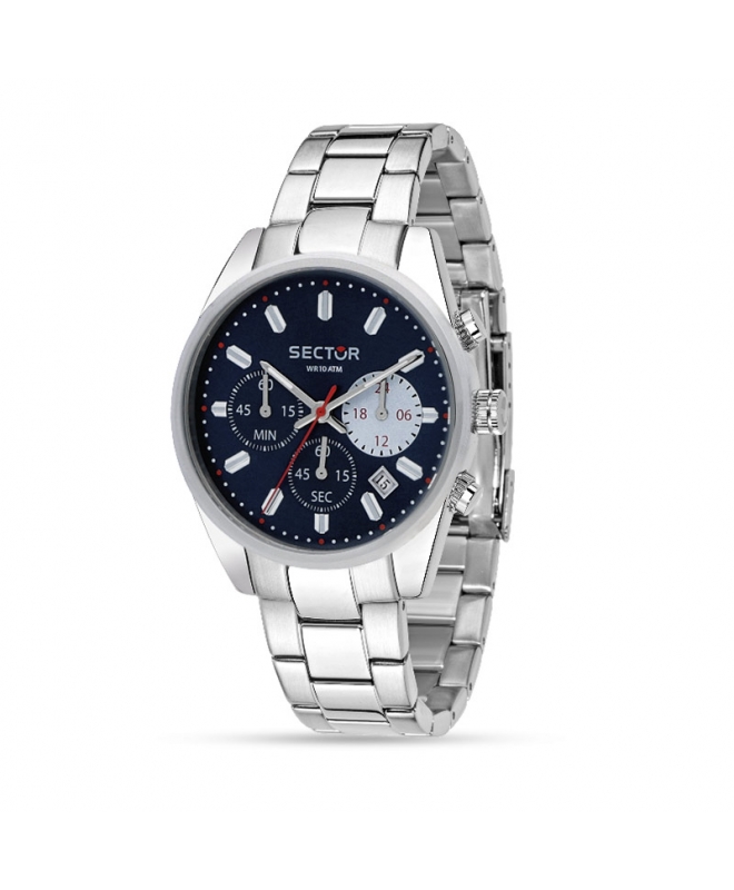 Sector 245 41mm chr blue dial ss br - galleria 1