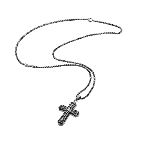 Police Cathedral necklace ss cross 500+200mm
