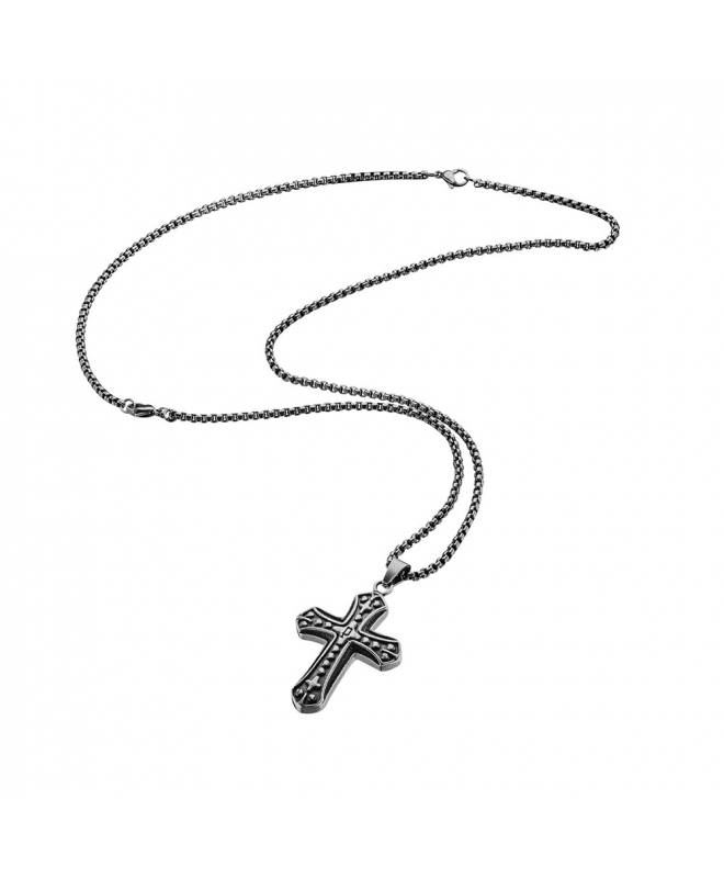 Police Cathedral necklace ss cross 500+200mm - galleria 1
