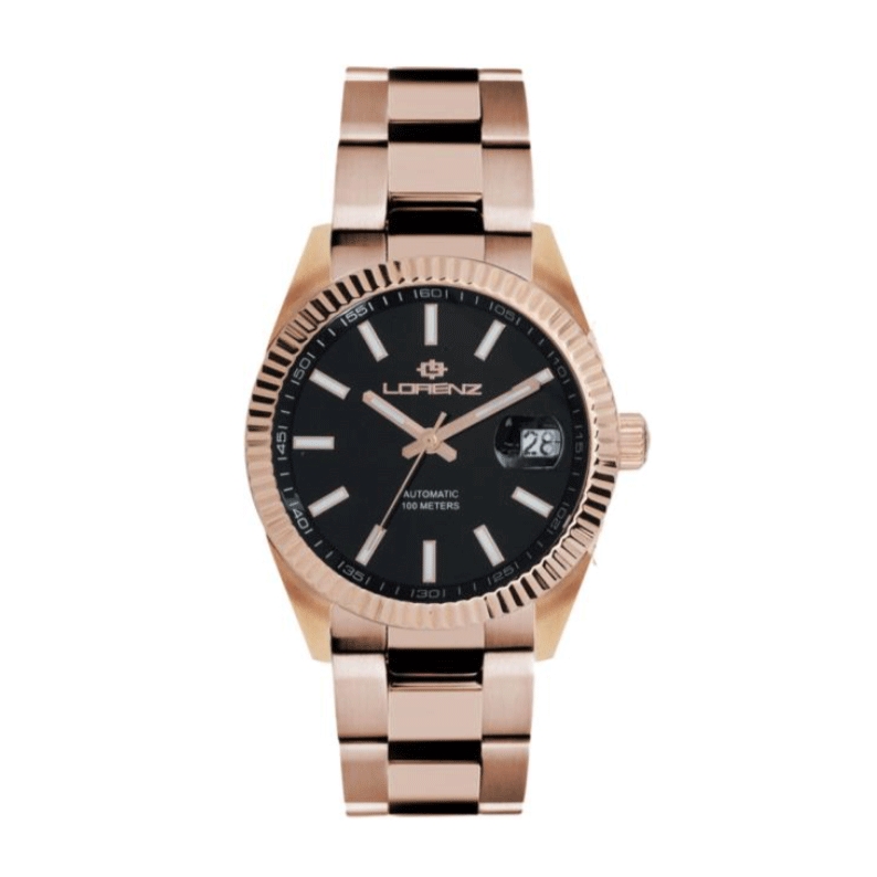 Orologi uomo: orologio uomo Orologio Lorenz Automatic Ginevra uomo oro rosa  nero 30091FF