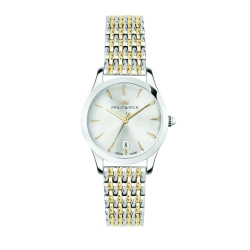 Philip Watch Grace 32mm 3h w/silver dial br ss+yg donna