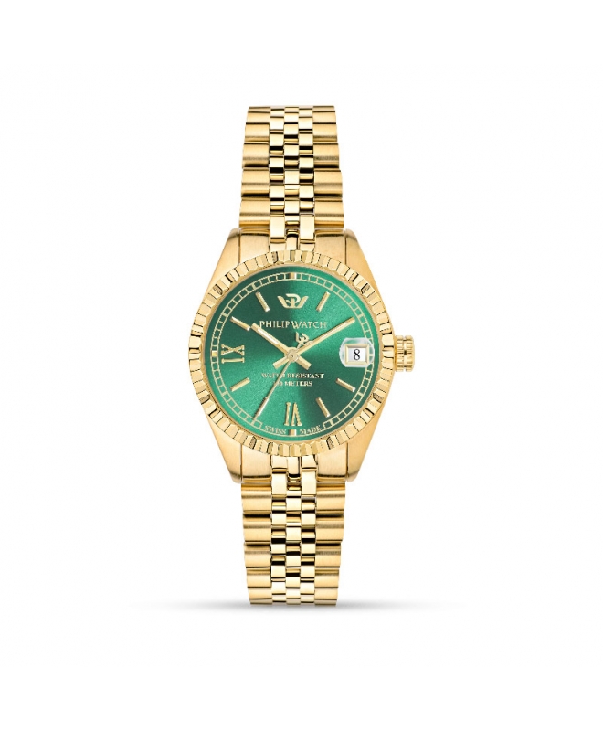 Orologi donna: orologio donna Philip Watch Caribe acciaio oro verde  smeraldo in offerta