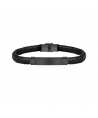 Sector Bandy br. blk braided leather ip blk tag