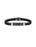 Sector Bandy br. blk braided leather blk+rg tag
