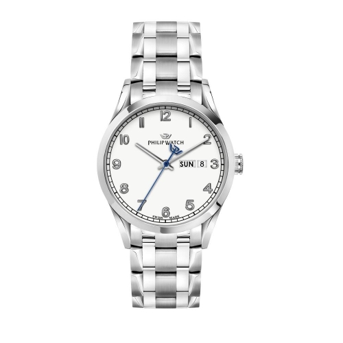 Philip Watch Sunray 39mm 3h wsilver dial br ss maschile