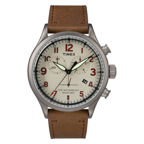 Orologio Timex Waterbury chrono pelle marrone - 42 mm