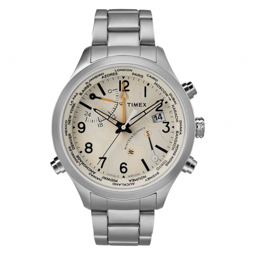 Orologio Timex IQ World Time acciaio beige - 43 mm