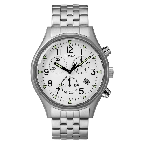Orologio Timex MK1 chrono acciaio bianco - 42 mm