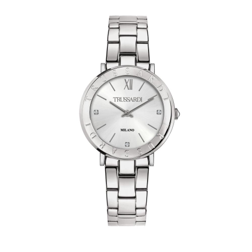 Trussardi T-vision 30mm 2h wsilver dial br ss