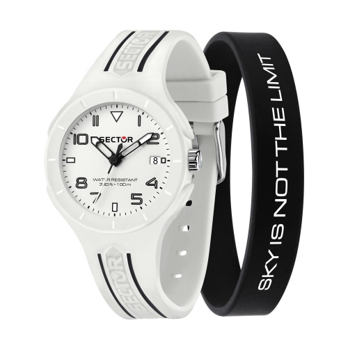 Sector Speed touch 37mm 3h wht dial wht sil st maschile