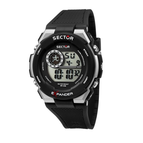 Sector Ex-10 40mm digital black dial black str maschile