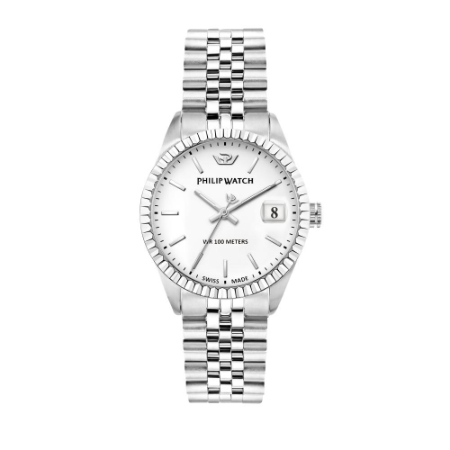 Philip Watch Caribe 35mm 3h white dial br ss femminile