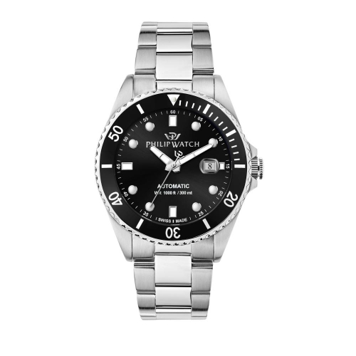 Philip Watch Caribe 42mm auto 3h black dial br ss maschile