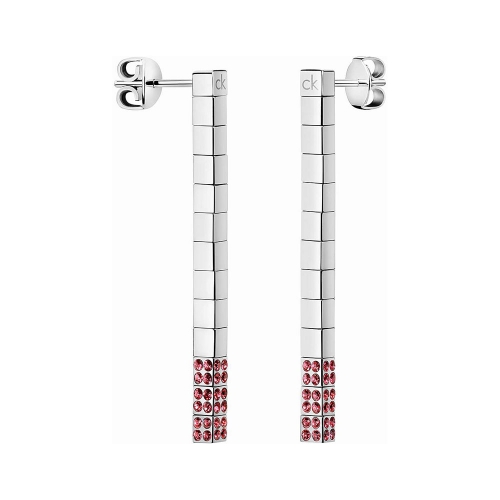 Orecchini Calvin Klein Tune silver / rossi - 4 cm