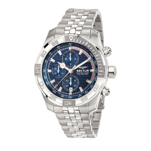 Sector Diving team 45mm chr blue dial br ss maschile R3273635001