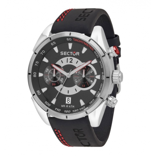 Orologio Sector 330 chrono nero gomma - 45 mm maschile