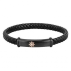 Bracciale Sector Bandy pelle nero - 19 cm