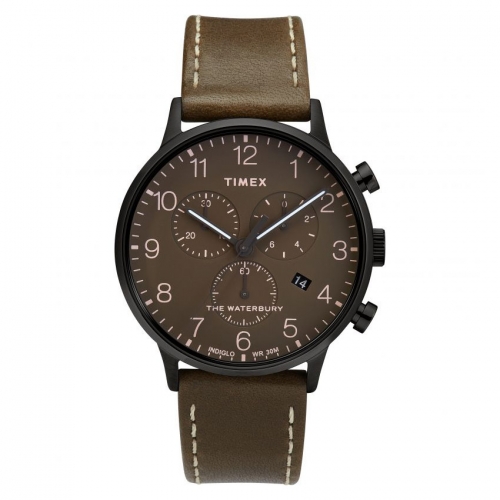 Orologio Timex Waterbury chrono pelle marrone - 42 mm