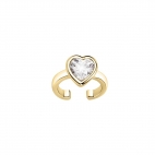 La Petite Story Exigo ear cuff earring yg+heart white cz