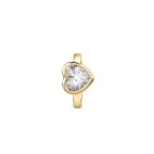 La Petite Story Exigo ear cuff earring yg+heart white cz