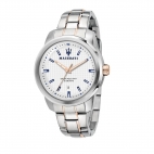 Maserati Successo ext 44mm 3h white dial br ss