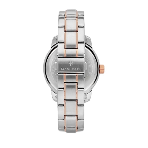 Maserati Successo ext 44mm 3h white dial br ss