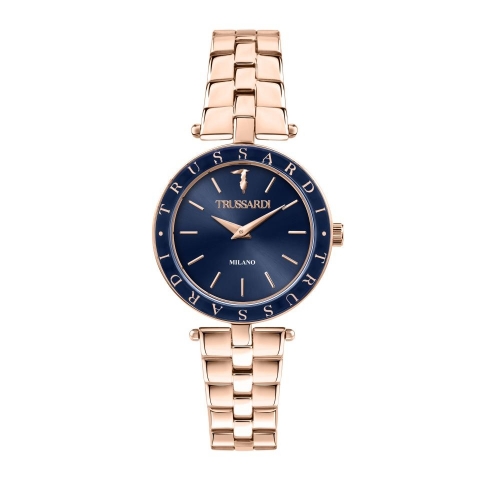 Trussardi T-shiny 34mm 2h blue dial br rg