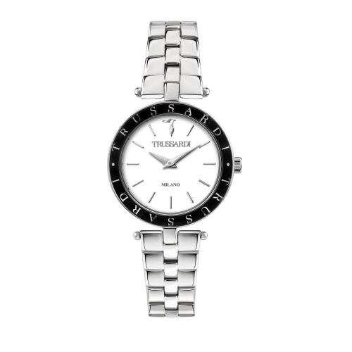 Trussardi T-shiny 34mm 2h white dial br ss