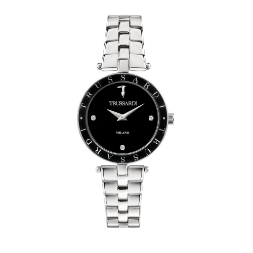Trussardi T-shiny 34mm 2h black dial br ss