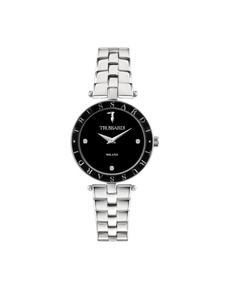 Trussardi T-shiny 34mm 2h black dial br ss