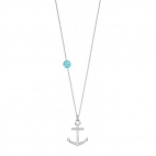 Collana Sector Sparking ancora blu - 45 cm donna SALW01