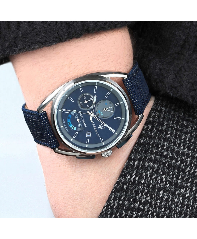 Maserati Orologio Uomo Trimarano, Cronografo Quarzo, Acciaio Inossidabile, Collezione Ispirata Alle Barche, R8873632001