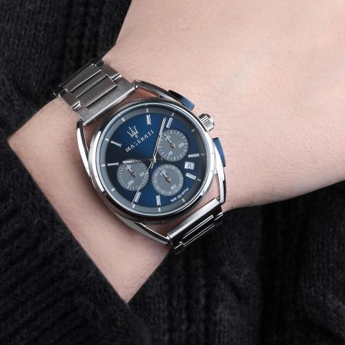 Orologio Maserati Trimarano chrono acciaio blu - 41 mm uomo