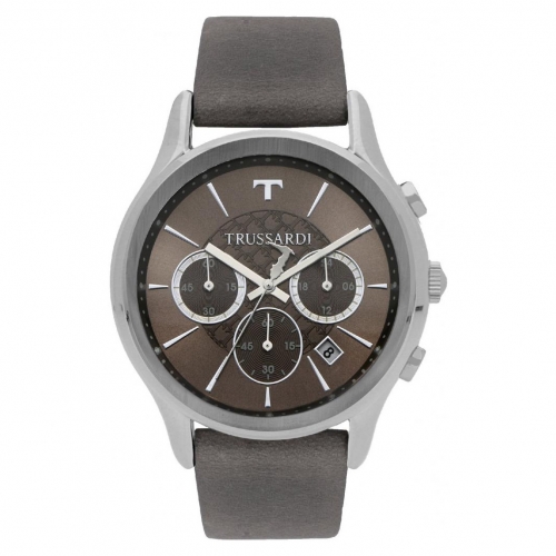 Trussardi Tfirst gent 43mm chr grey dial grey st