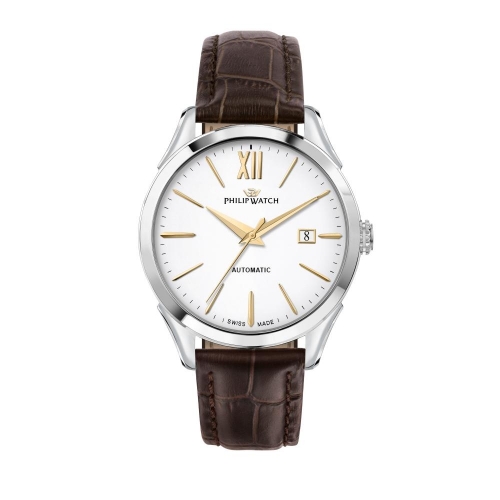 Philip Watch Roma 41mm auto white dial brown st