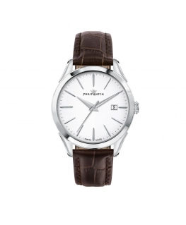 Philip Watch Roma 41mm 3h white dial brown st