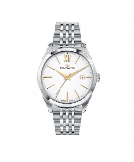 Philip Watch Roma 41mm 3h white dial br ss