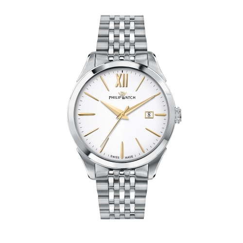 Philip Watch Roma 41mm 3h white dial br ss