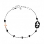 Morellato God br rosary rose gold+onyx 210mm